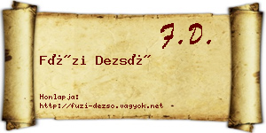 Füzi Dezső névjegykártya
